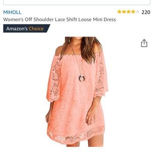 Miholl off the shoulder dress in pink. Brand new.